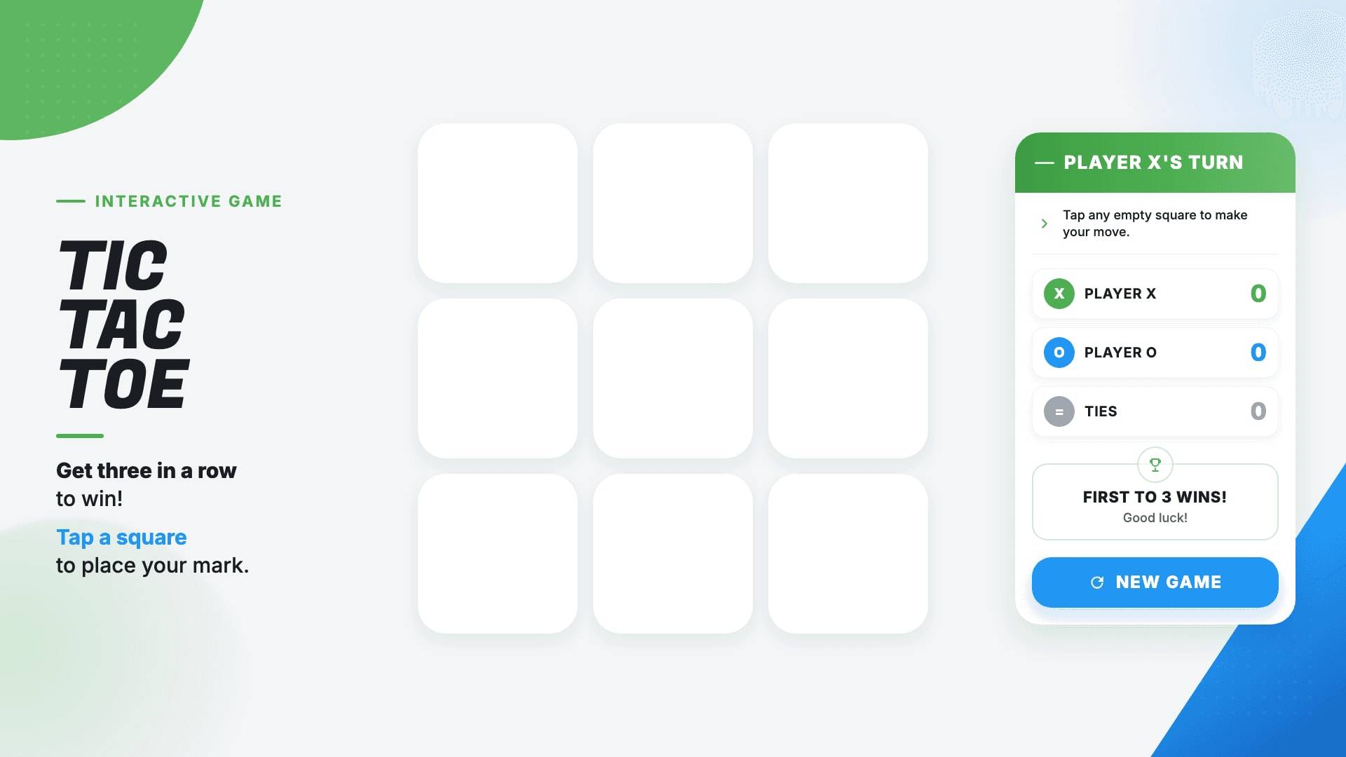 Tic Tac Toe - Interactive Digital Signage Template