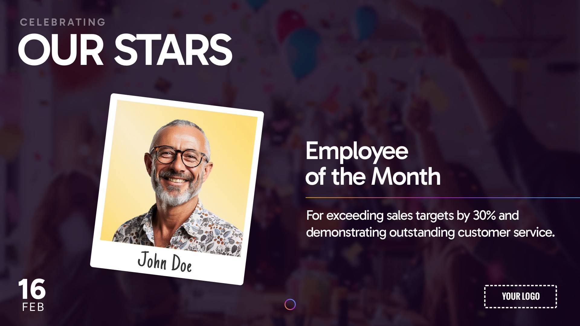 Employee Milestones and Achievements Digital Signage Template