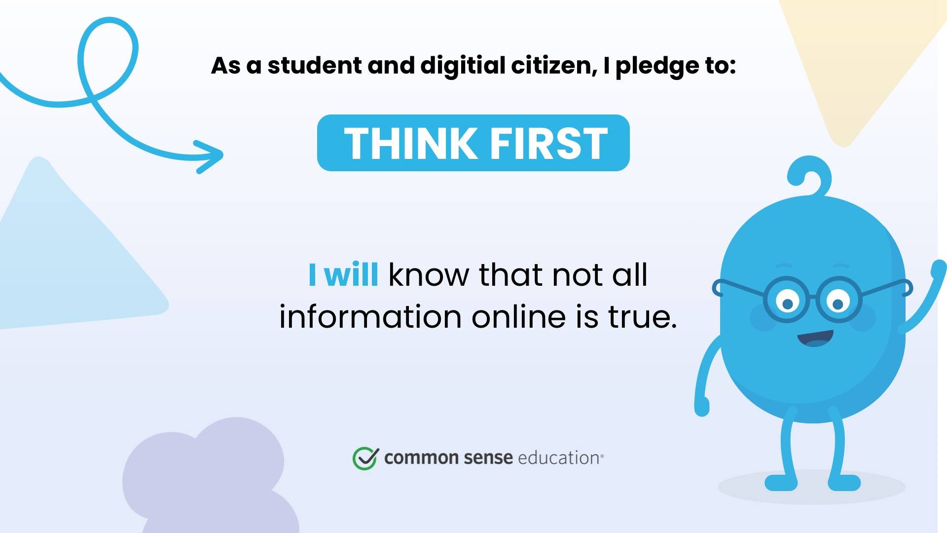 Digital Learning Pledge - Common Sense Digital Signage Template