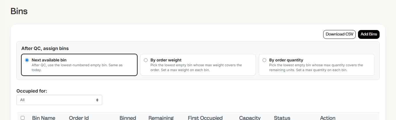 Shipping bins