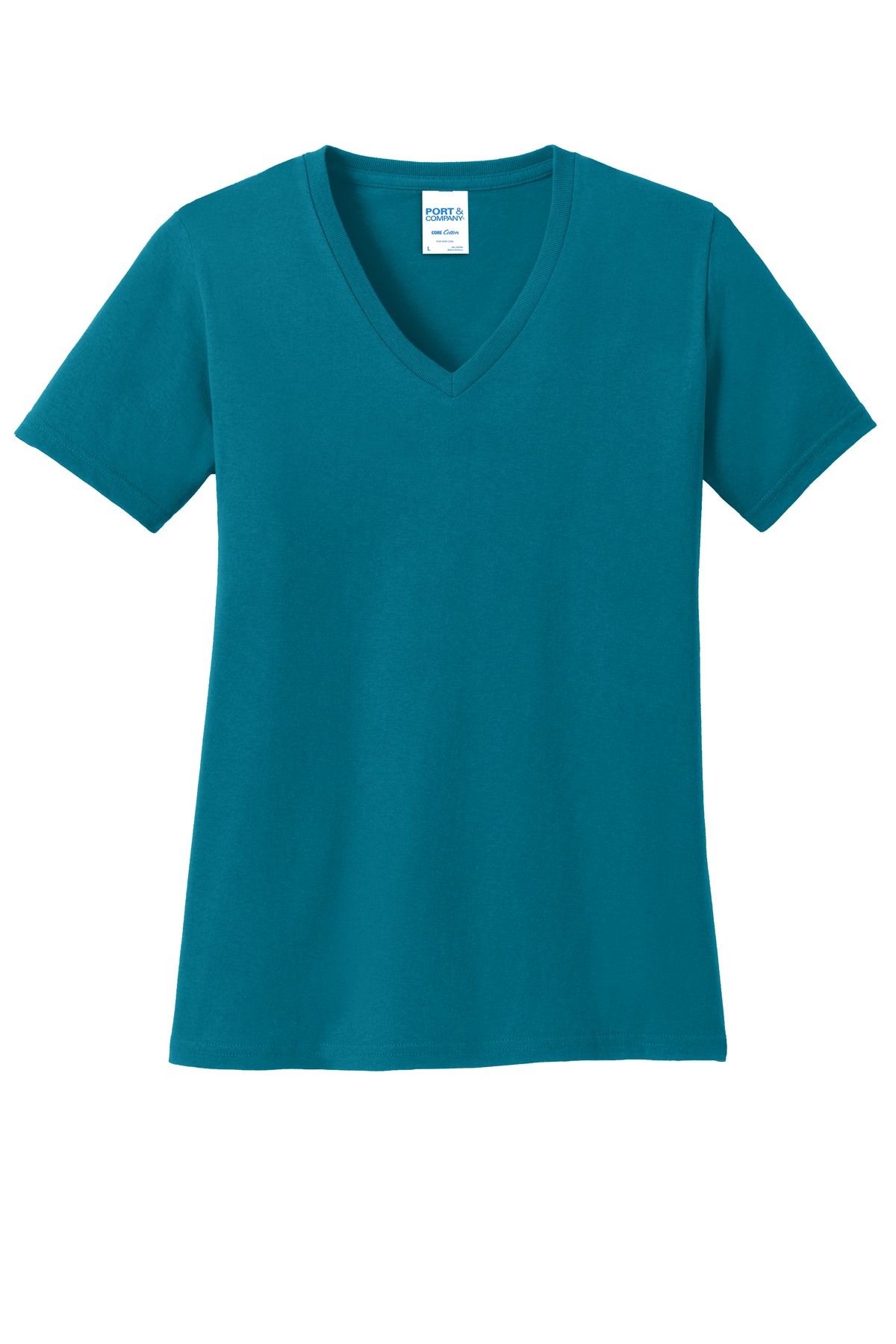 Port & Company Ladies Core Cotton V-Neck Tee. LPC54V. Front