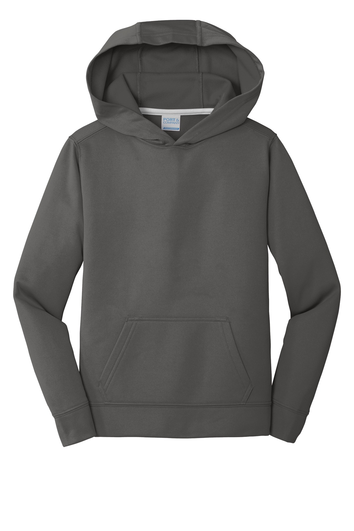 Port & Co Youth Performance Fleece Pullover Hooded Sweatshirt. PC590YH. Front