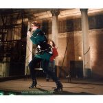 Robin Johnson as Nicky Marotta performs "Damn Dog" atop the marquee of the Times Square Theater, in this production photograph from "Times Square" (1980)