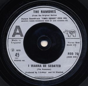 Side A, 45 RPM record RSO 70 (2090 512); UK single released on RSO Records to promote TIMES SQUARE and its soundtrack