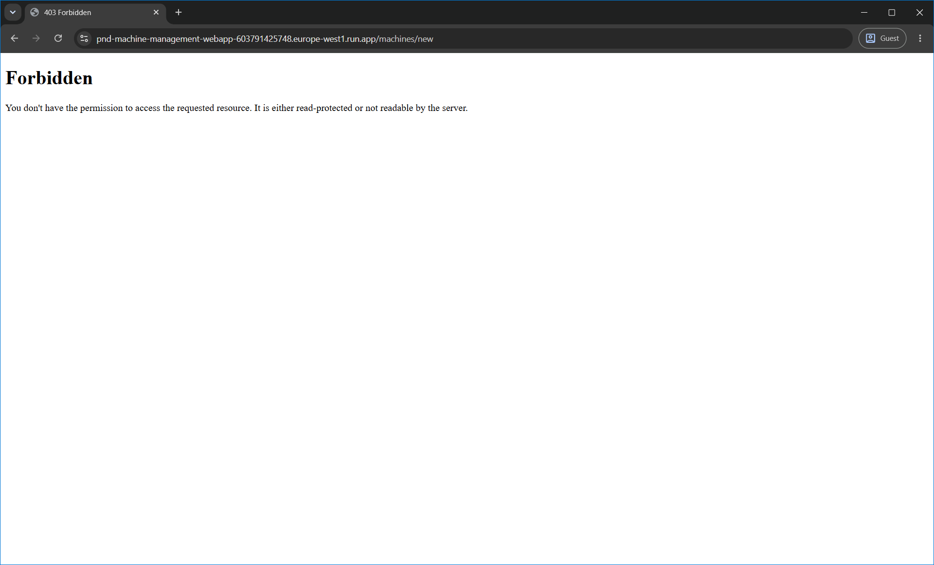 Access denied page