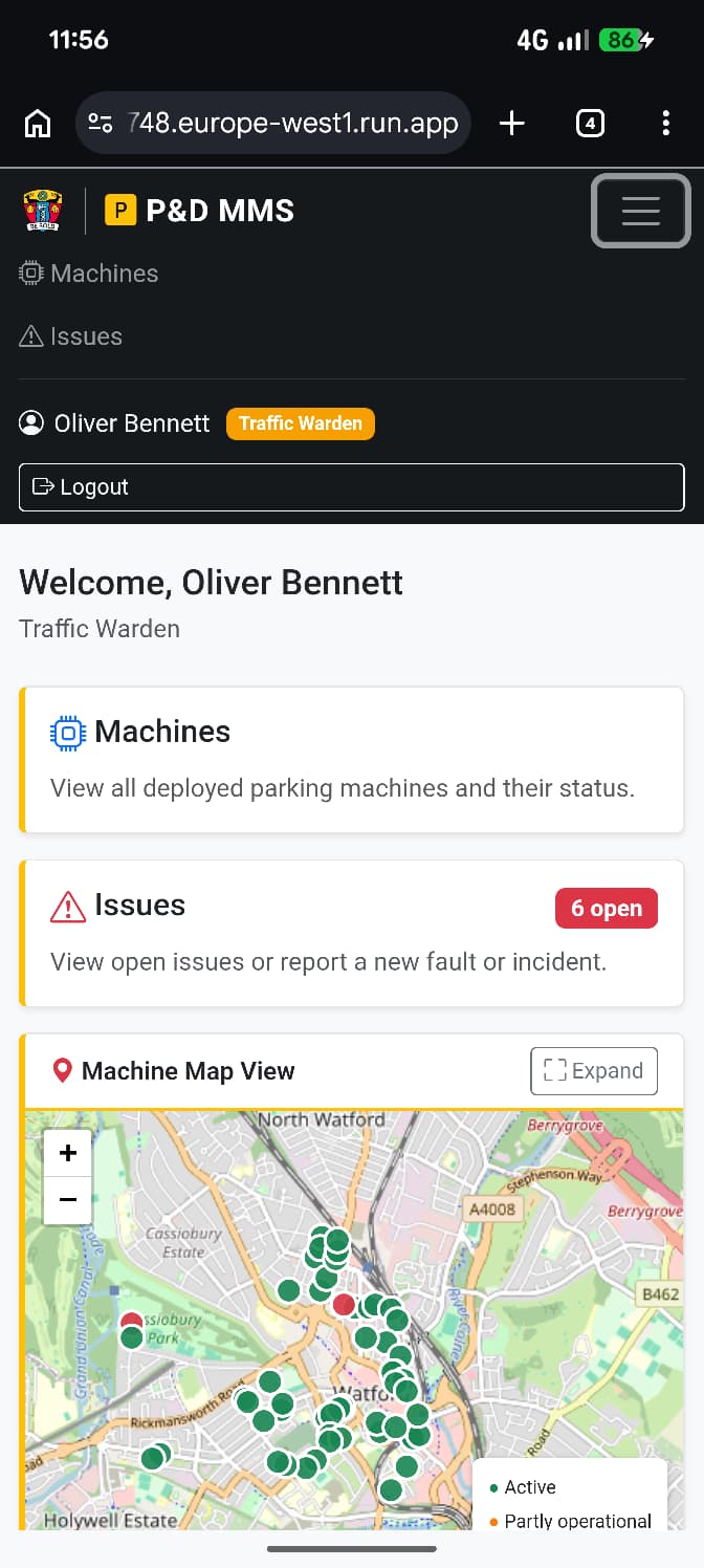 Mobile – Menu expanded