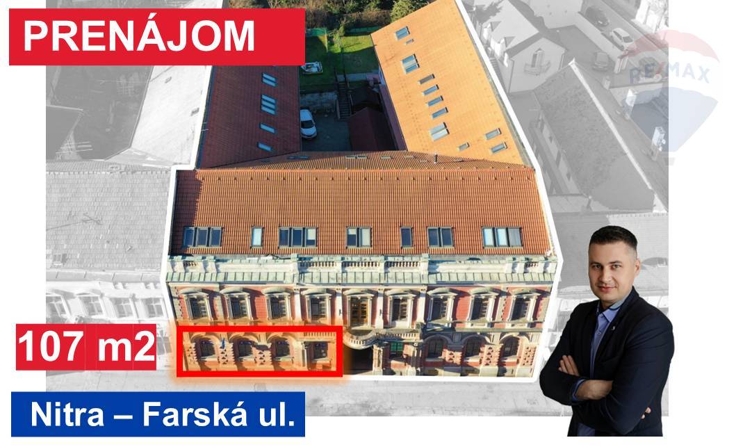 Obchodno-administratívne priestory na prenájom, Farská 10, Nitra