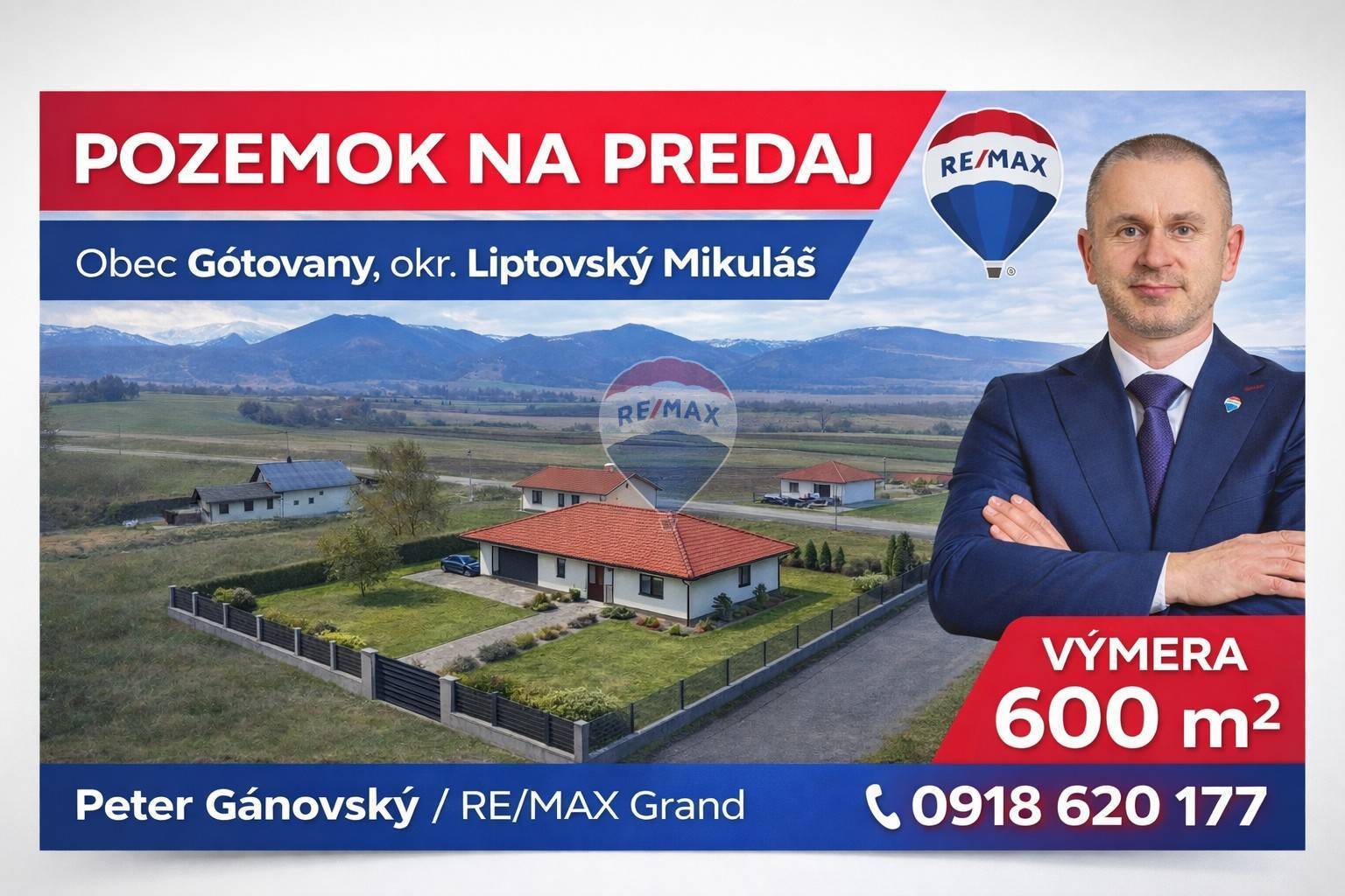 Stavebný pozemok 600 m² v novej lokalite – Gôtovany, okr. Liptovský Mikuláš