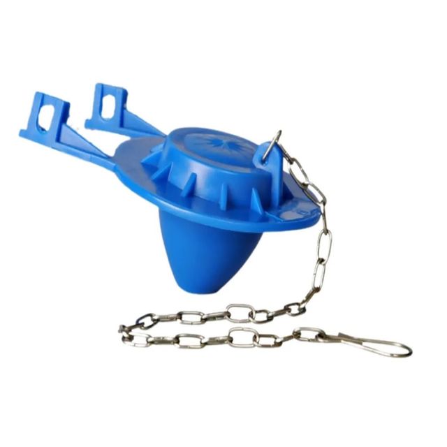 Flapper universal Hoffens 62550 de goma azul con cadena metálica para estanque WC