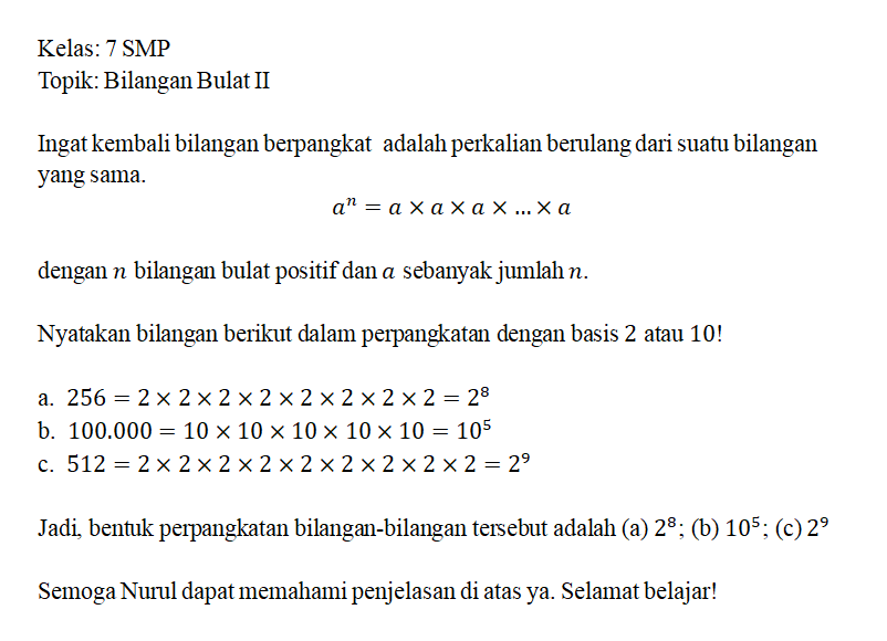 nyatakan bilangan berikut dalam perpangkatan denga...