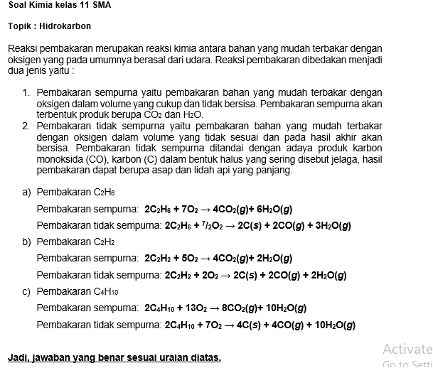 Buatlah Reaksi Pembakaran Sempurna Dan Tidak Sempu 3892