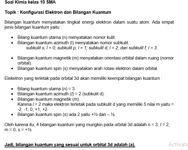 Kedudukan elektron dalam atom dinyatakan menggunakan aturan