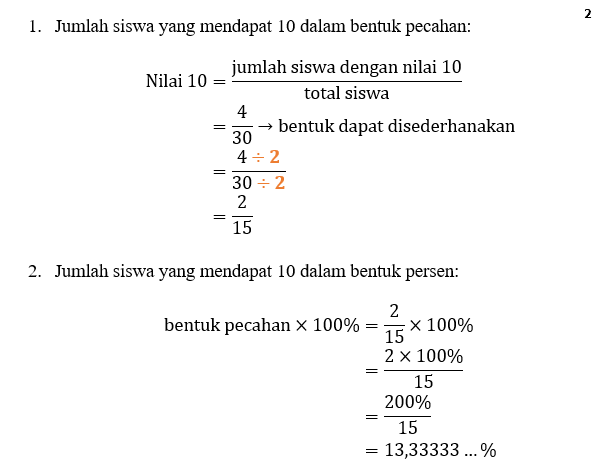 Nyatakan Dalam Bentuk Pecahan Jumlah Siswa Yang Mendapat Nilai 10 perhatikan nilai IPA siswa kelas 6 SDN Nusantara b...