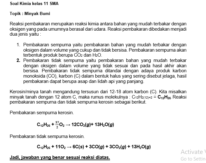 Tuliskan Reaksi Pembakaran Sempurna Dan Reaksi Pem 2946