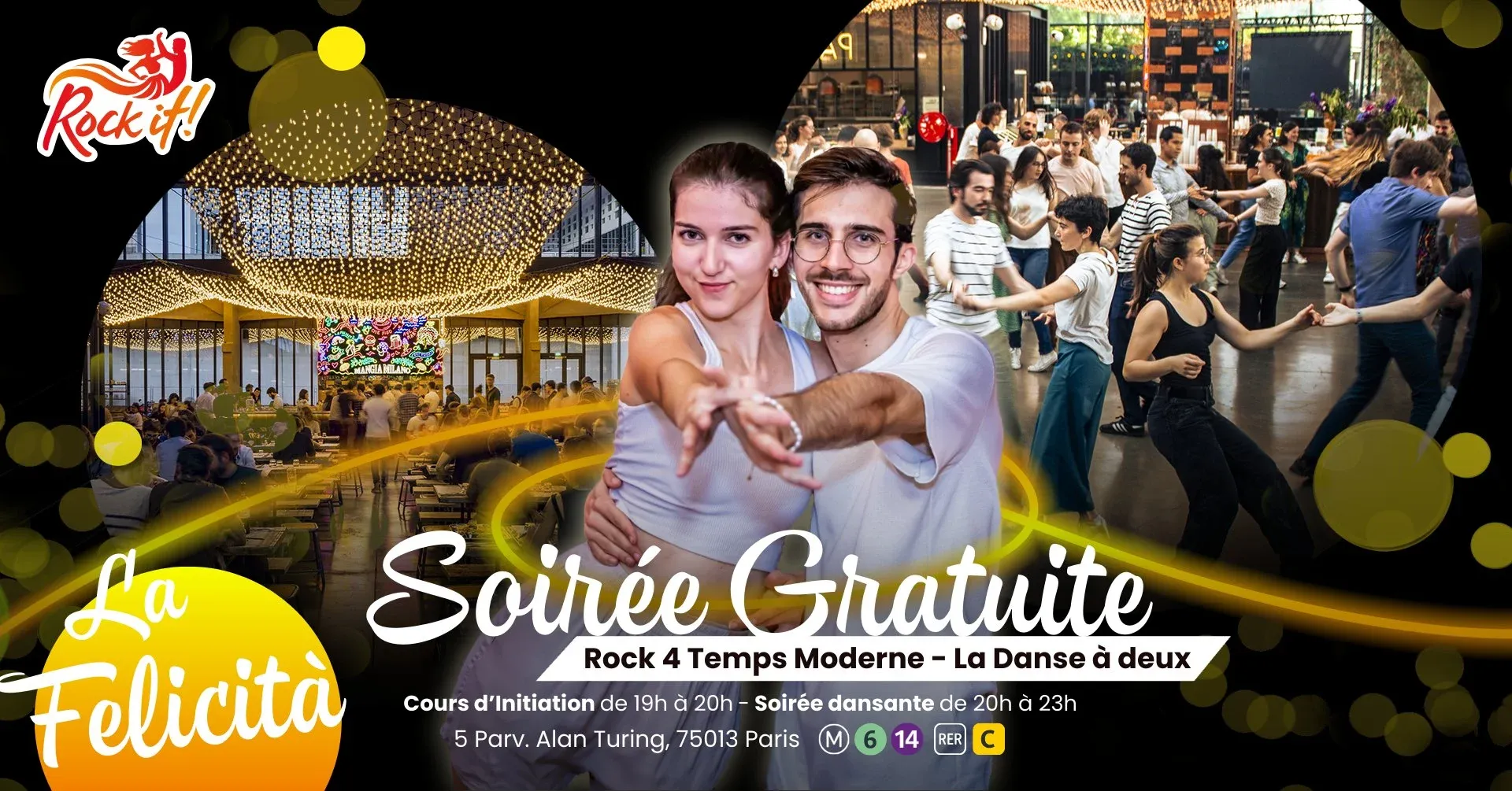 Event banner Bal *Gratuit* Rock 4 Temps Moderne de la Felicità