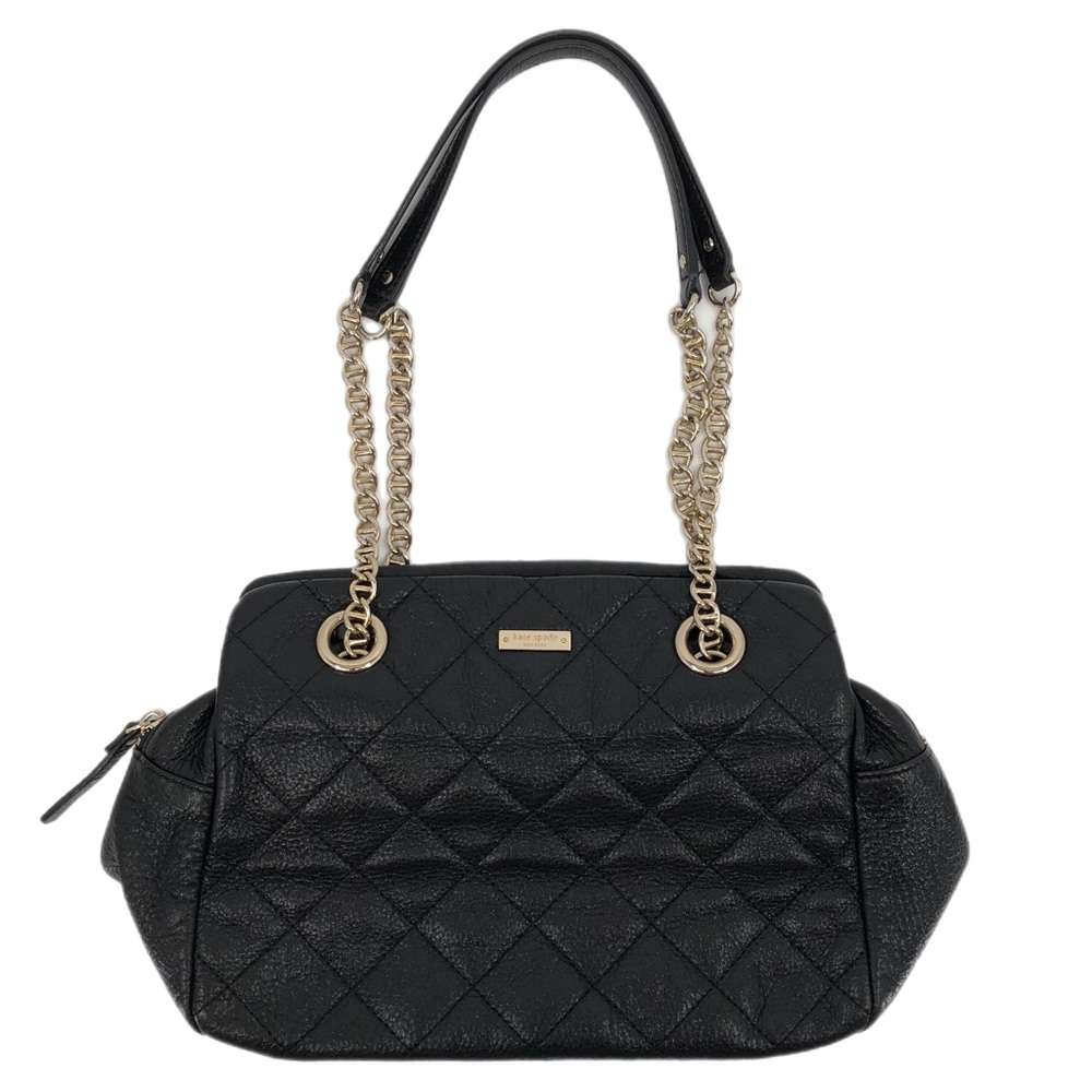 Kate Spade Shiny Black Quilted Shoulder Bag with Gold Chain Straps and Dust  Bag - Rock It! Resell - Family Consignment