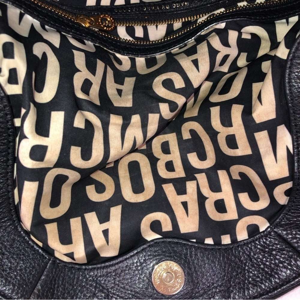 $500 Marc by Marc Jacobs Black Gold Leather Hobo Hillier Shoulder Crossbody  Bag - Lust4Labels