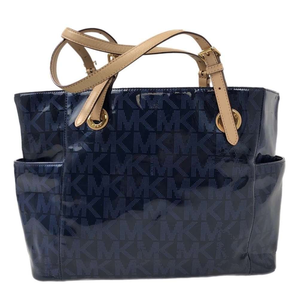 Michael Kors Blue Leather Tote  Medium Size with Zip Closure - Rock It!  Resell - Family Consignment