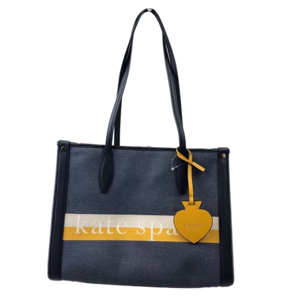 Kate Spade New York Canvas Book Tote, Navy Painted Stripe