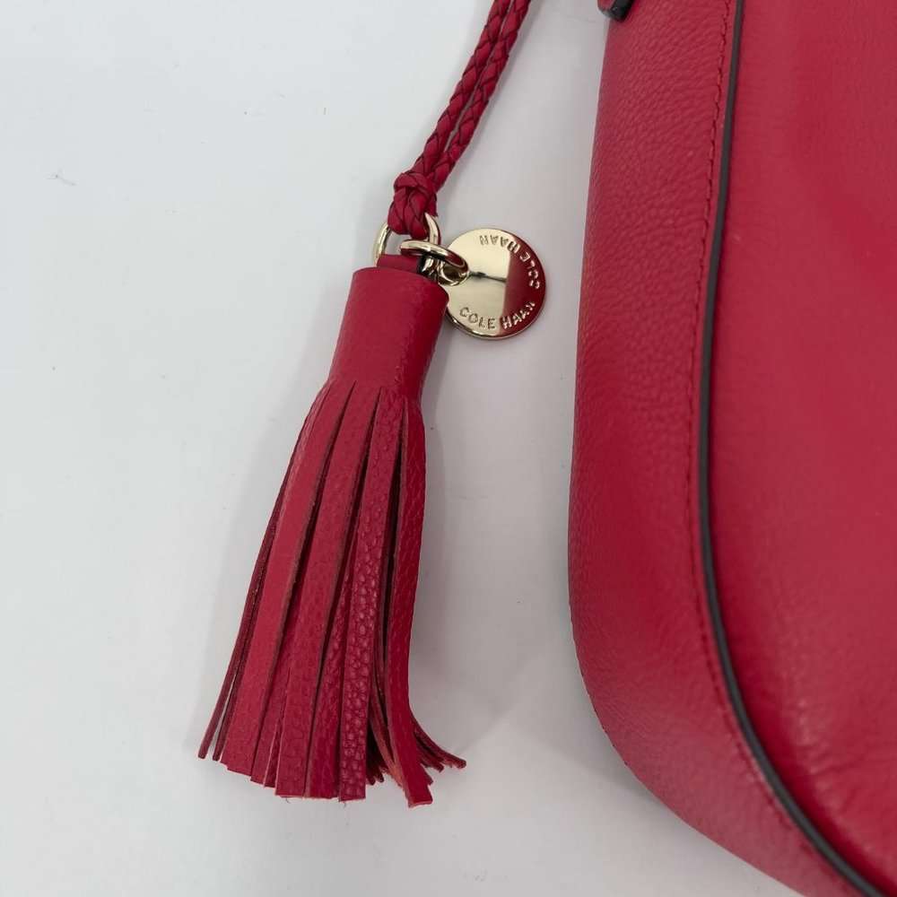 Cole Haan Red Leather Crossbody Hobo Bag Small Size Rock It! Resell