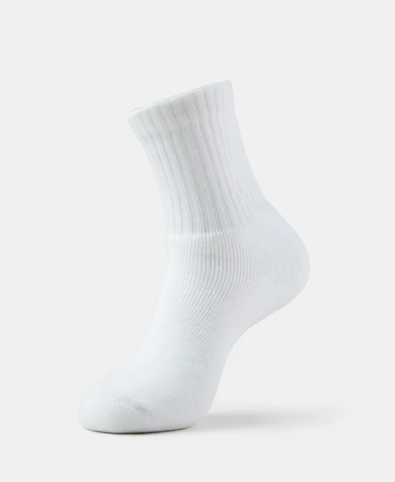 Jockey White Terry Crew Length Socks