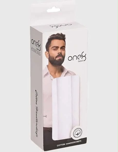 One 8 White Hand Kerchief