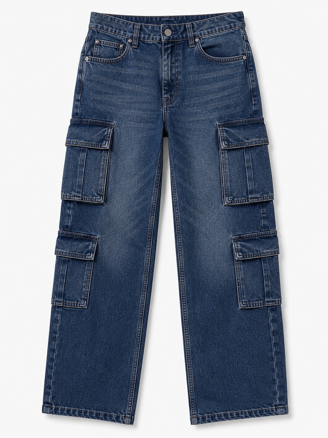 Tribe & Tattoo Blue Cargo Jeans 30