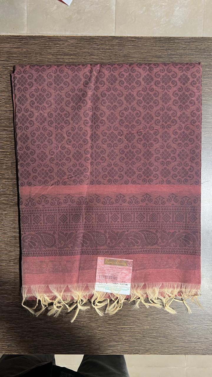 Variety Linen Saree medium pink gradiet from Dust to Maeve