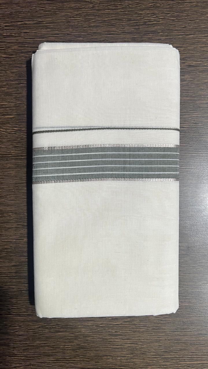 Balaramapuram Off White Dhoti with Grey Border