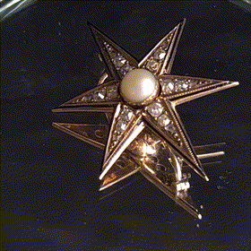 Victorian diamond pearl star brooch Rocks and Clocks