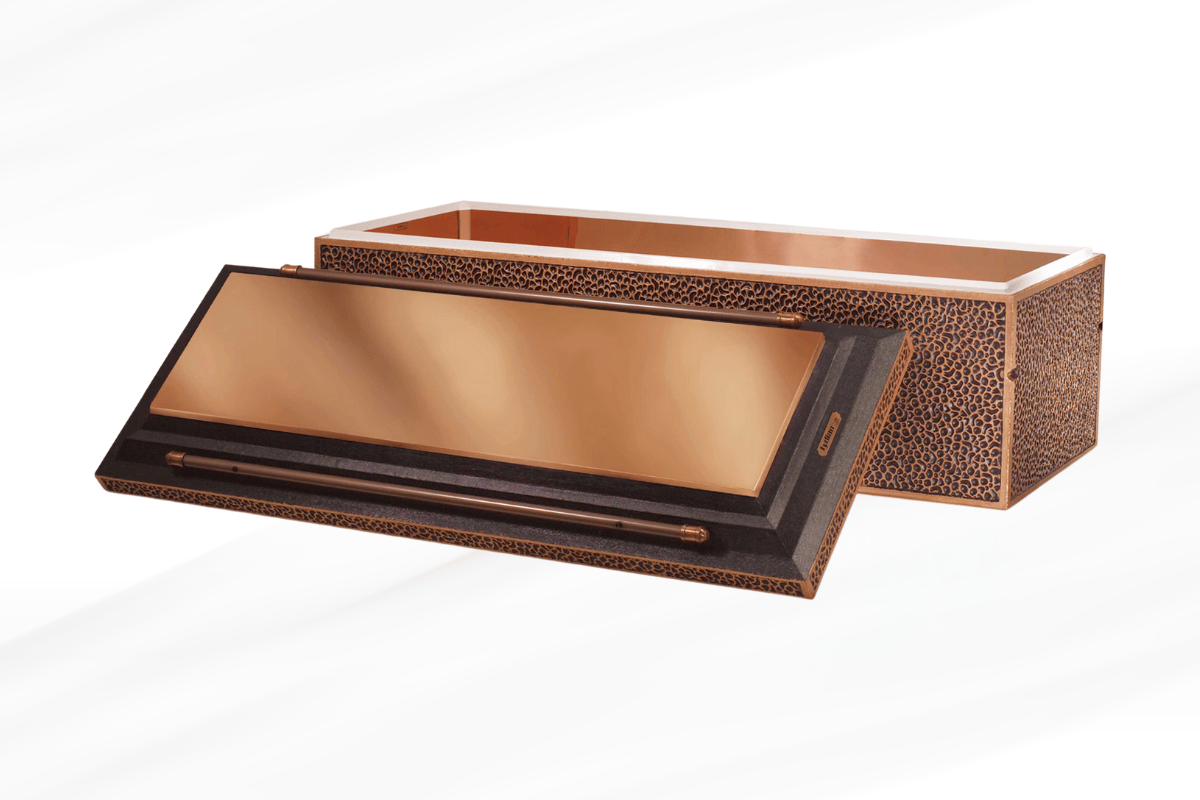 A DORIC reinforced-concrete burial vault with a finished lid.