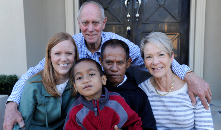 The Dunscombe family who donated and hosted Aze and his Dad