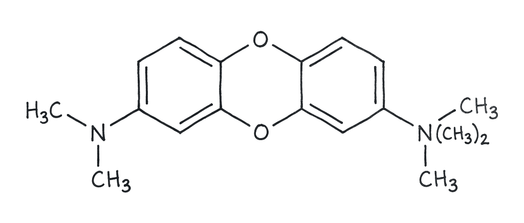 Methylene Blue molecular structure (C₁₆H₁₈ClN₃S · 319.85 g/mol)