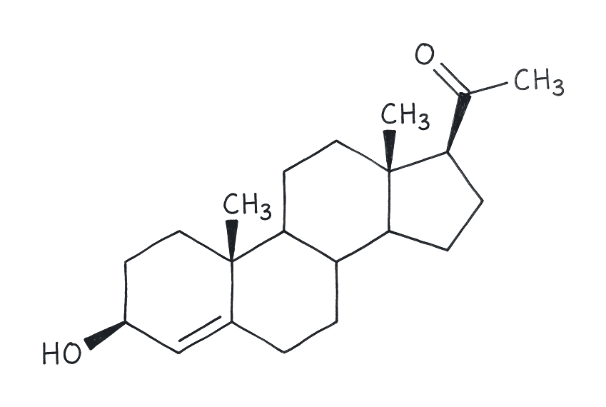 Pregnenolone molecular structure (Steroid precursor)