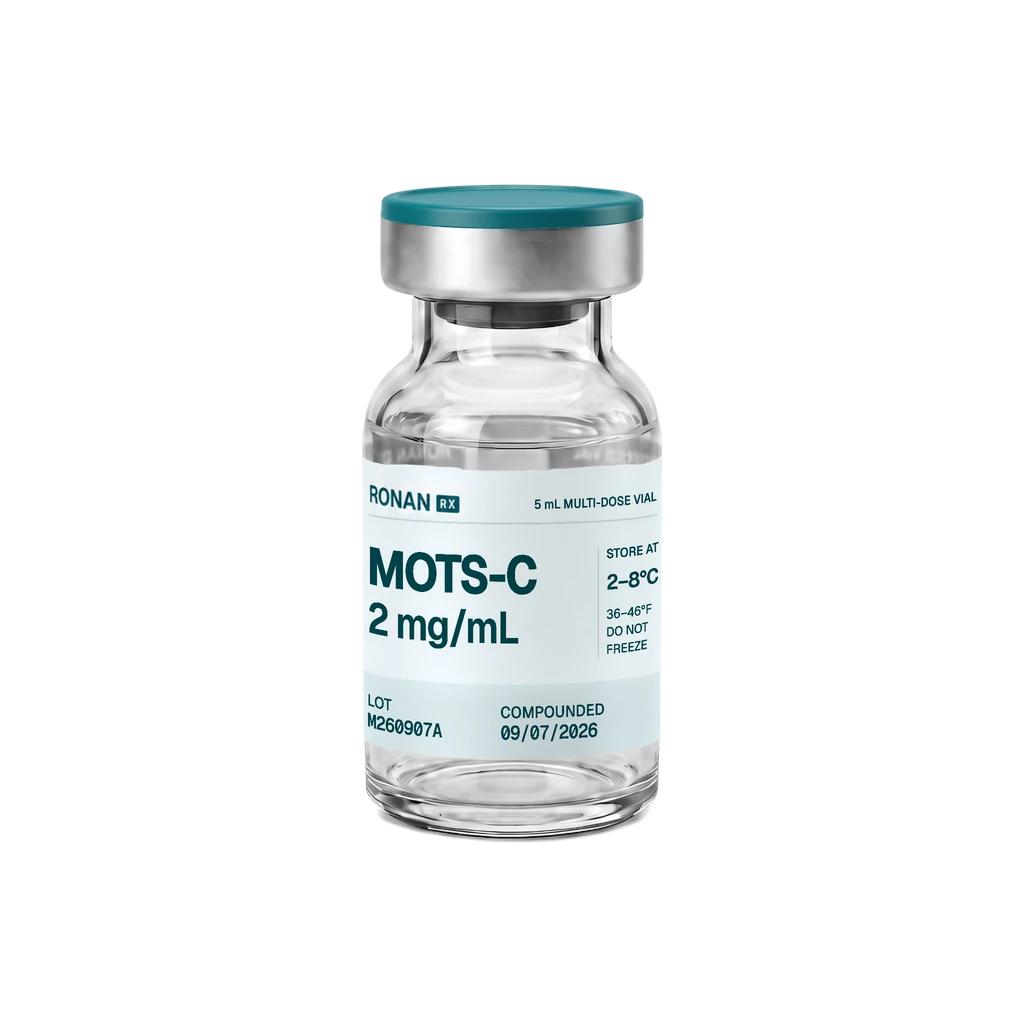 MOTS-C in a RonanRx vial with a teal cap.