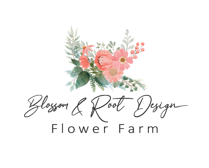 Blossom & Root Design Flower Farm Logo