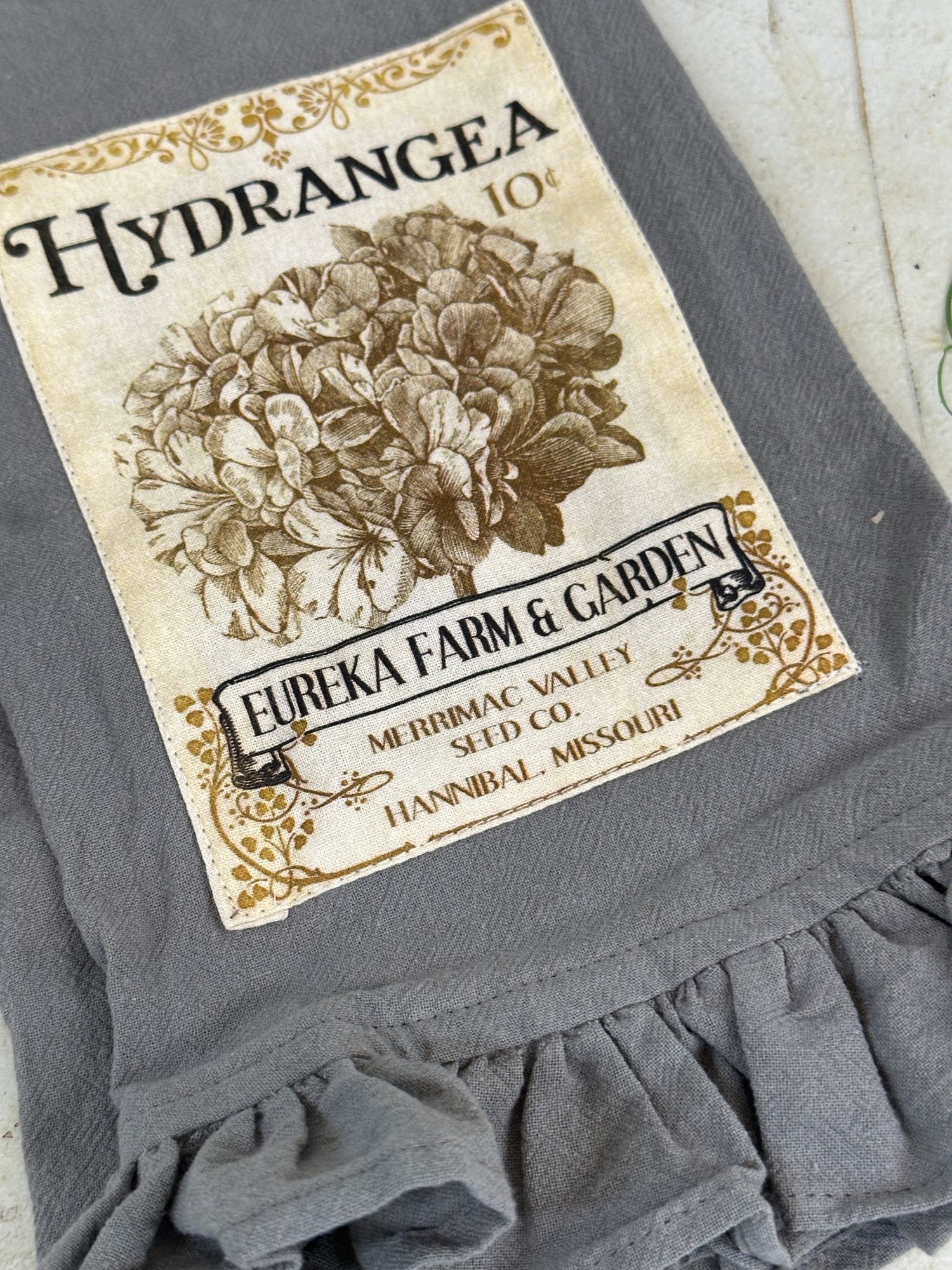 Hydrangea Vintage Cottage Tea Towel