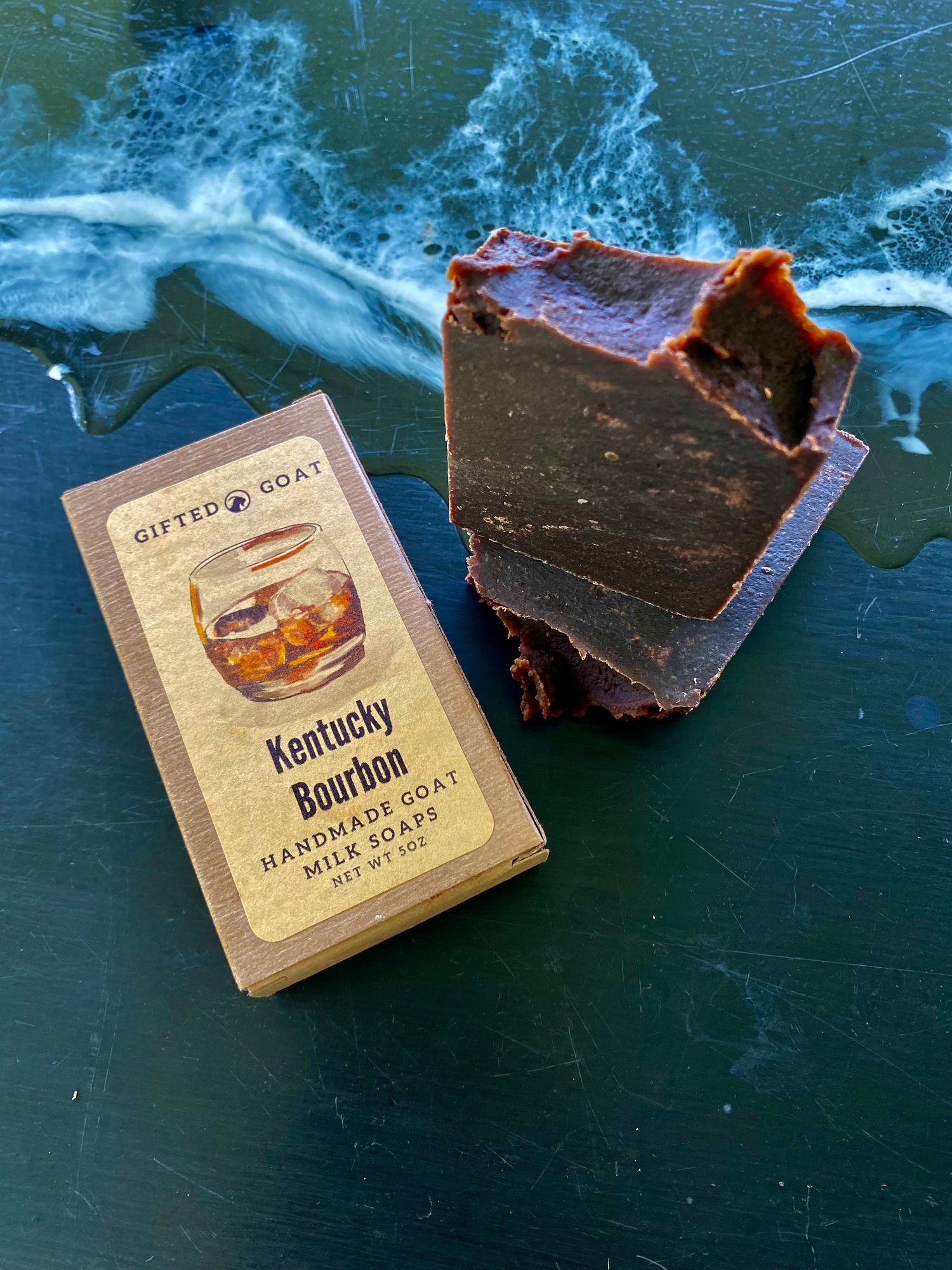 Homemade goat milk soap - Kentucky Bourbon