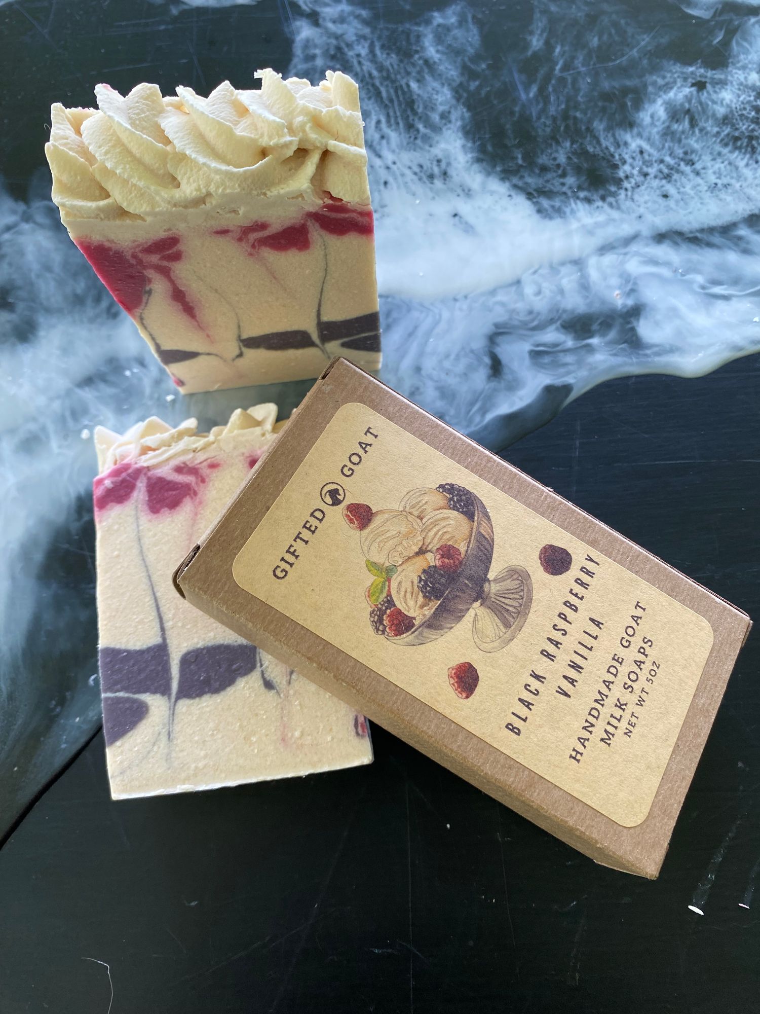 Handmade goat milk soap -Black Raspberry vanilla