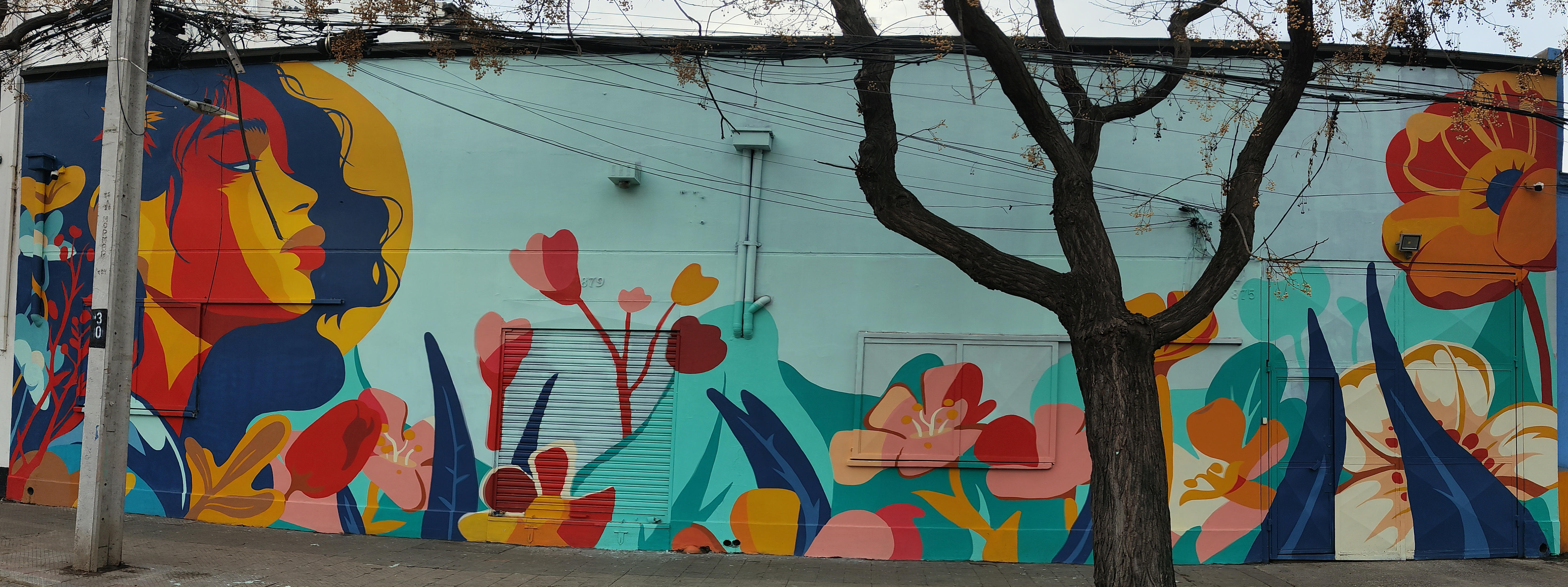 Pintamos un mural en la fallada de nuestra florería Pintamos un mural en la fallada de nuestra florería
