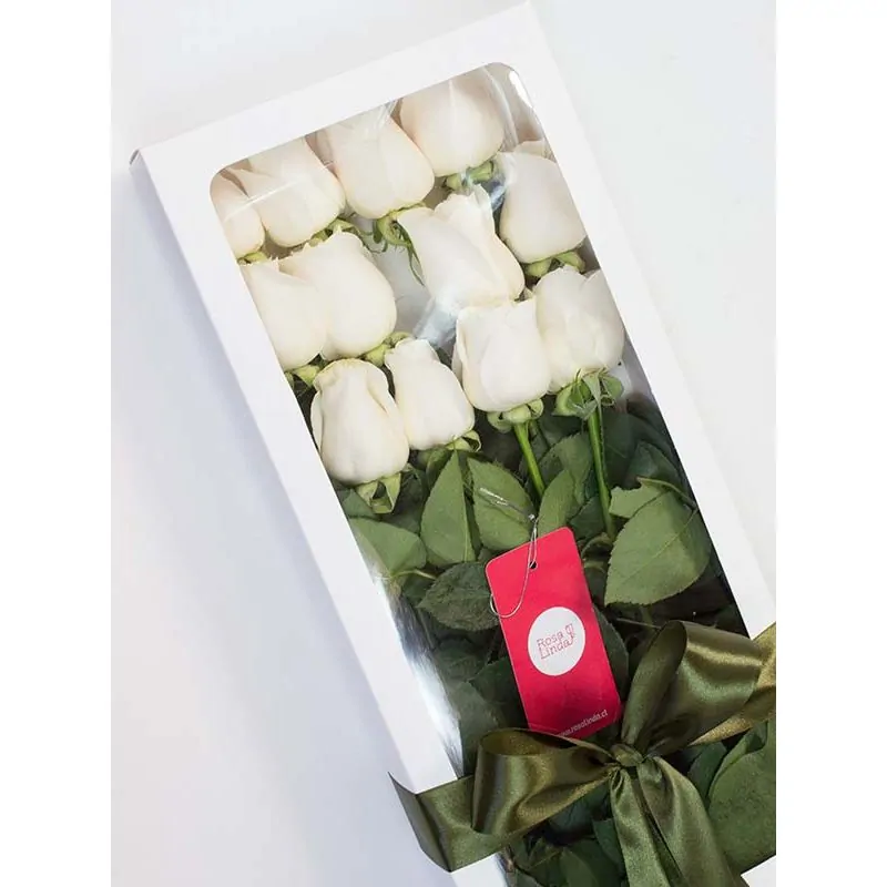 Foto 4 Caja con 12 rosas blancas