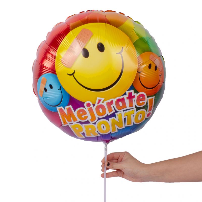 Foto con persona Globo Mejórate Pronto emoticon 35 cm - Flores a domicilio Foto con persona Globo Mejórate Pronto emoticon 35 cm - Flores a domicilio