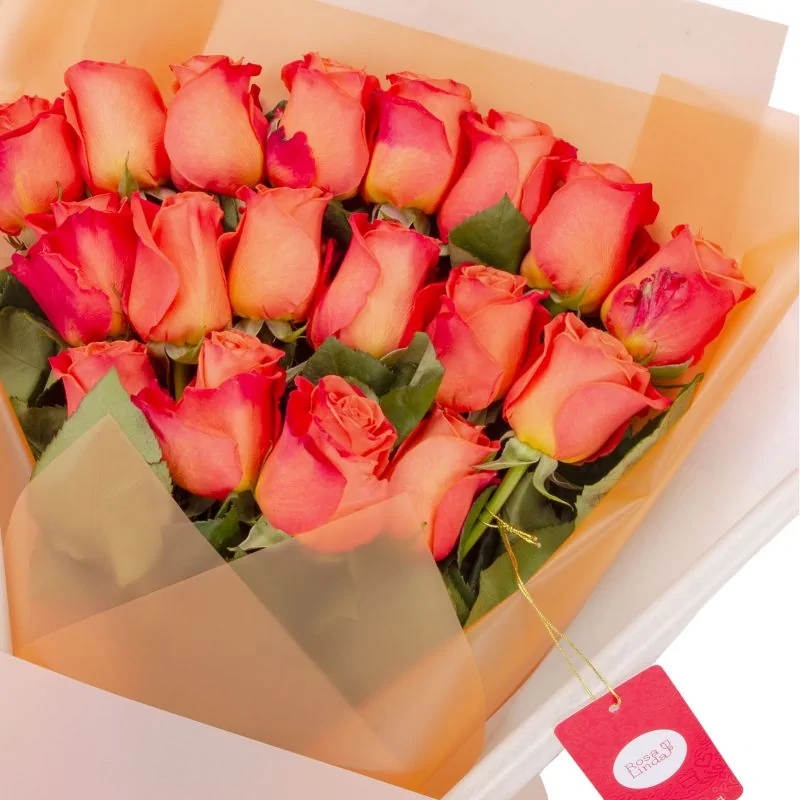 Foto 5 Ramo de Rosas - Ramo extendido con mix de 18 rosas naranjo