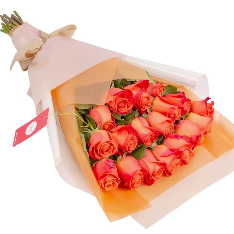 Foto 4 Ramo de Rosas - Ramo extendido con mix de 18 rosas naranjo