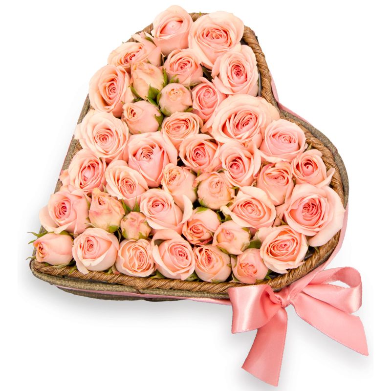 Flores a domicilio - Corazón de Minirosas Rosadas Flores a domicilio - Corazón de Minirosas Rosadas