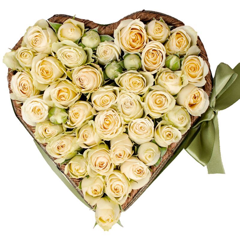 Foto 4 Corazón de Minirosas Blancas - Flores a domicilio Foto 4 Corazón de Minirosas Blancas - Flores a domicilio