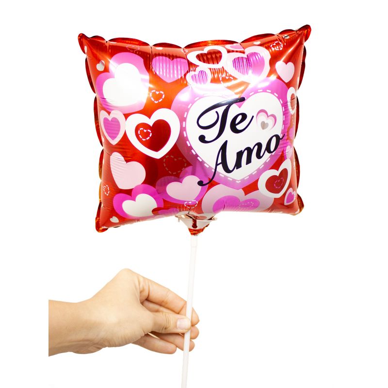 Foto con persona Globo Te amo cuadrangular 25cm - Flores a domicilio Foto con persona Globo Te amo cuadrangular 25cm - Flores a domicilio