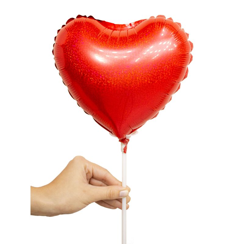 Foto con persona Globo Corazón Rojo shape 22cm - Flores a domicilio Foto con persona Globo Corazón Rojo shape 22cm - Flores a domicilio