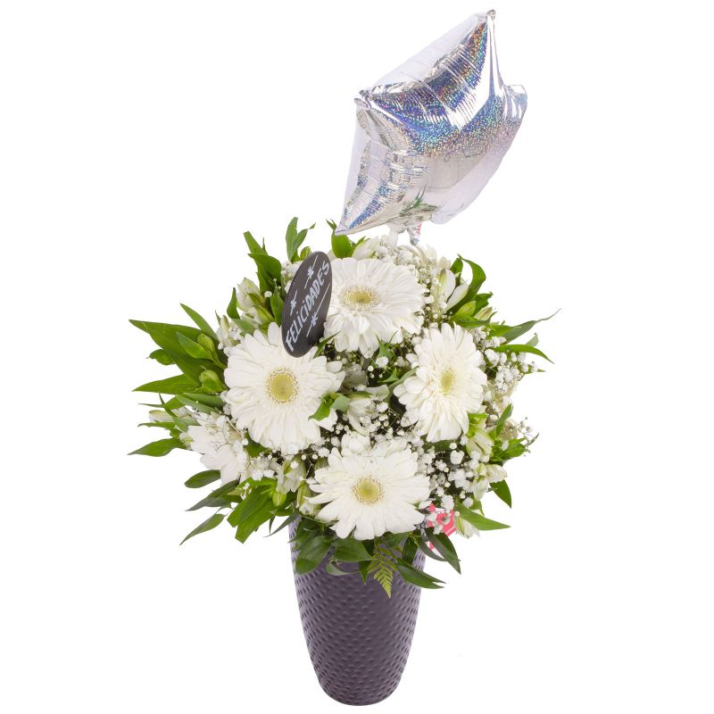Foto 4 Felicidades Blanco - Flores a domicilio Foto 4 Felicidades Blanco - Flores a domicilio