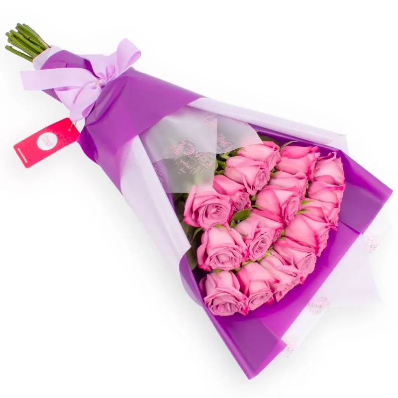 Ramo de Rosas - Ramo extendido con 18 rosas color lila